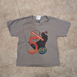 Star Wars Gray Kids 5th Birthday Tee